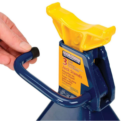 Jack Stand, Locking Handle/Ratchet, 3 tons Capacity, 19" H Sécurité Médic