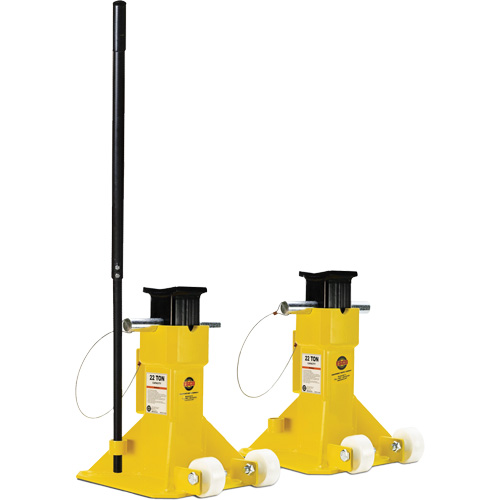 EZ-Wheel Jack Stand, Locking Pin, 22 Tons Capacity, 13-1/2" - 20" H Sécurité Médic