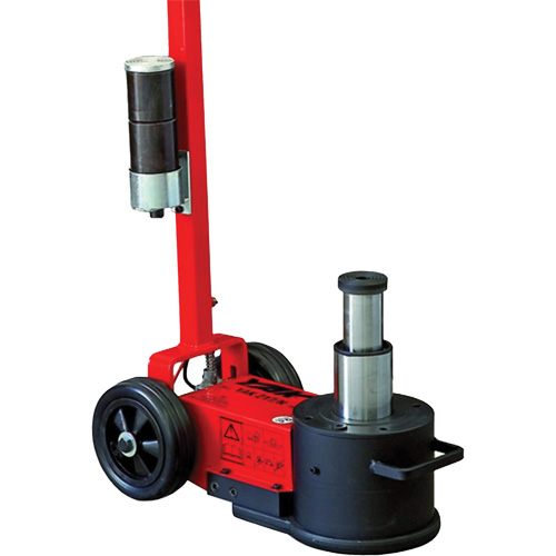 Cric HD &agrave; 2 &eacute;tapes, 22 tonne(s)/44 tonne(s), Air comprim&eacute;/hydraulique Sécurité Médic