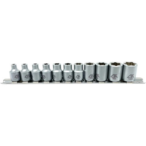 Flat-Cut E-"Star" Socket Set, 11 Pieces, 3/8" Drive Size Sécurité Médic