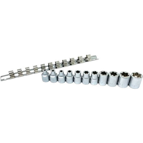 Flat-Cut E-"Star" Socket Set, 11 Pieces, 3/8" Drive Size Sécurité Médic