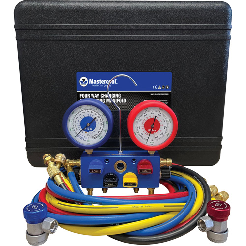 R134A 4-Way Aluminum Manifold Gauge Set Sécurité Médic