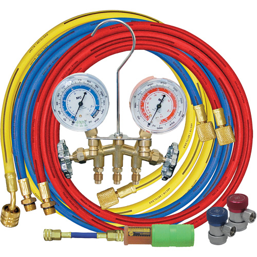 Manifold Gauge Set with Manual Couplers & Mini Dye Injector Sécurité Médic