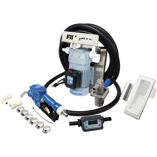 Pompe de transfert de fluide d'&eacute;chappement diesel (DEF) 115 V CA avec support pour cuve GRV, pistolet et compteur Sécurité Médic