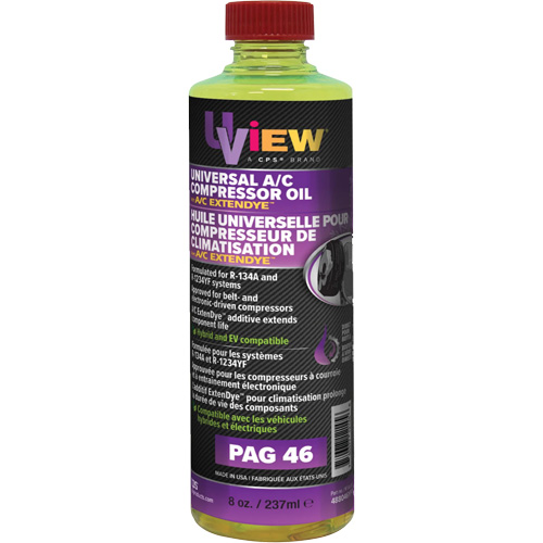 Universal PAG 46 Oil with A/C ExtenDye, 237 ml, Bottle Sécurité Médic