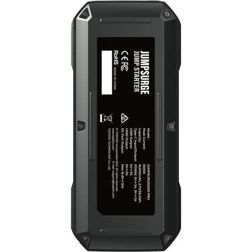 D&eacute;marreur de secours, banque d'alimentation et lampe de poche JumpSurge2000Pro &agrave; 2500 A de pointe Sécurité Médic