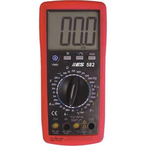 Deluxe Digital Multimeter with Amp Shutters Sécurité Médic