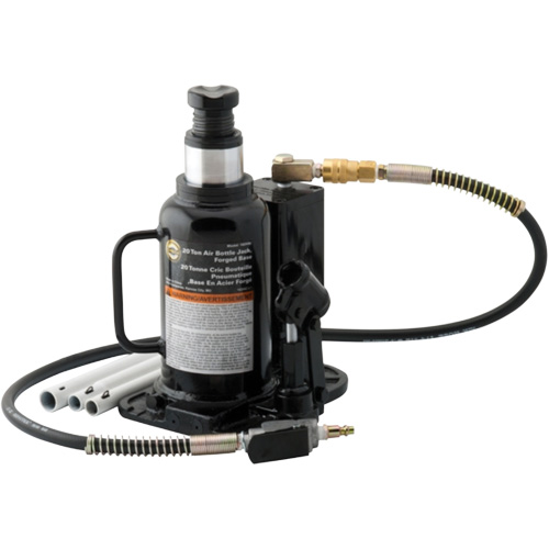 Air Actuated Bottle Jack, 20 Ton(s), Air Hydraulic, 18-3/4" Raised Height Sécurité Médic