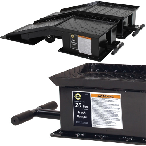 Heavy-Duty Truck Ramps with Long T-Handle, 40000 lbs. Capacity, 45" L, 13-1/2" W, 9-19/50" H Sécurité Médic