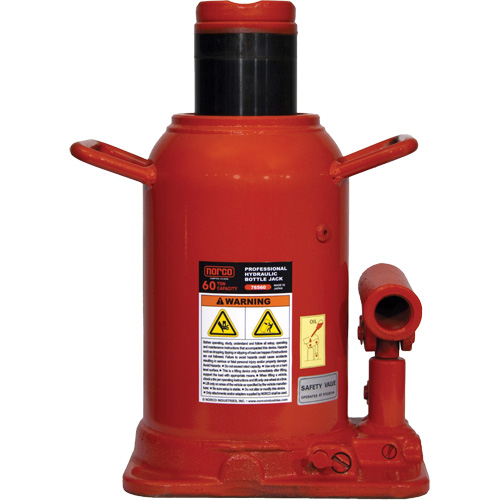 Cric-bouteille professionnel, 60 tonne(s), 18-11/16" Hauteur &eacute;lev&eacute;e Sécurité Médic