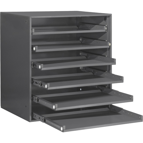 Compartment Box Cabinet, Steel, 6 Slots, 20-5/16" W x 15-15/16" D x 21-7/8" H, Grey Sécurité Médic