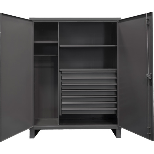 Extra Heavy-Duty Wardrobe Cabinet, Steel, 48" W x 24" D x 78" H, Grey Sécurité Médic