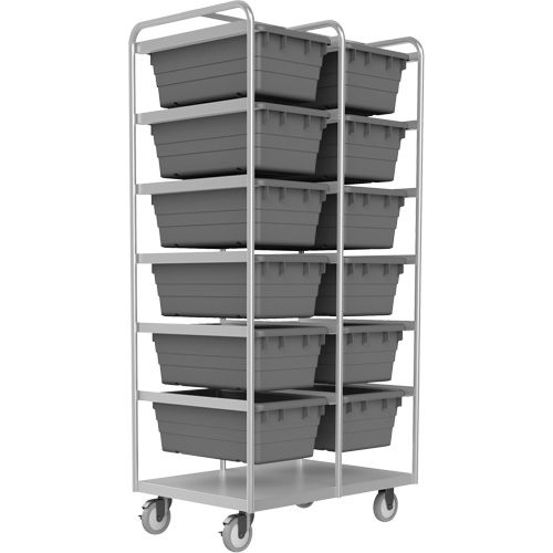 Mobile Tub Rack, Double-sided, 12 bins, 26" W x 36" D x 74" H Sécurité Médic
