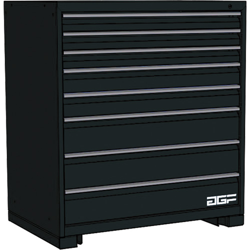 Armoire &agrave; tiroirs modulaire, 8 tiroirs, 24" la x 28" p x 40" h, Noir Sécurité Médic