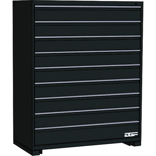 Modular Drawer Cabinet, 9 Drawers, 36" W x 28" D x 60" H, Black Sécurité Médic