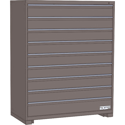 Armoire &agrave; tiroirs modulaire, 9 tiroirs, 24" la x 28" p x 60" h, Gris Sécurité Médic