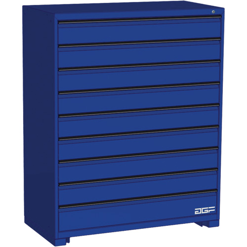 Modular Drawer Cabinet, 9 Drawers, 48" W x 24" D x 60" H, Blue Sécurité Médic