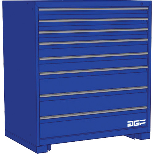 Armoire &agrave; tiroirs modulaire, 8 tiroirs, 24" la x 24" p x 40" h, Bleu Sécurité Médic