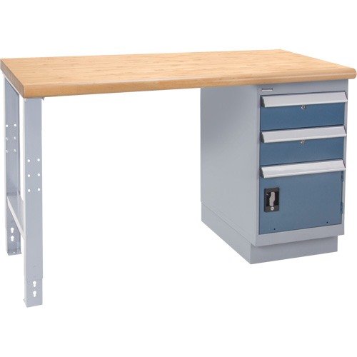 &eacute;tabli industriel, Porte a/combinaison de tiroirs, Cap 1000 lb, 36" la x 72" p, 34" h Sécurité Médic