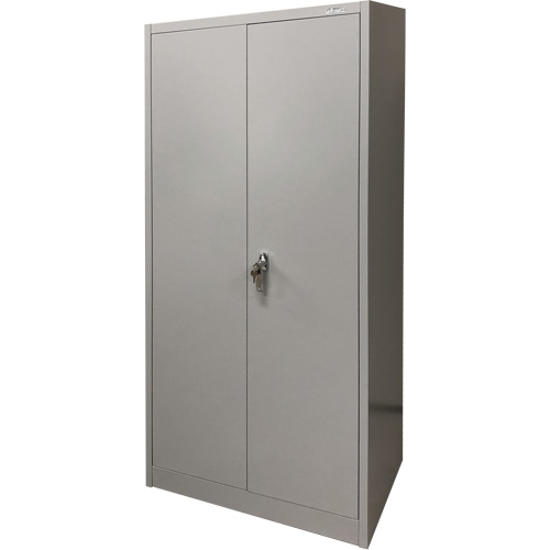 Armoire de rangement, Acier, 4 Tablettes, 66" h x 30" la x 15" P, Gris Sécurité Médic