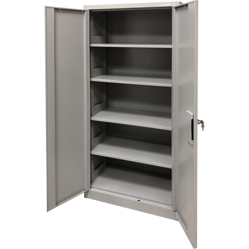 Storage Cabinet, Steel, 4 Shelves, 78" H x 36" W x 24" D, Grey Sécurité Médic