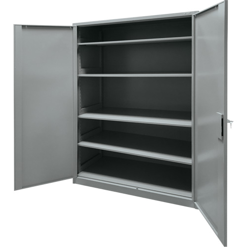 Storage Cabinet, Steel, 4 Shelves, 78" H x 48" W x 24" D, Grey Sécurité Médic