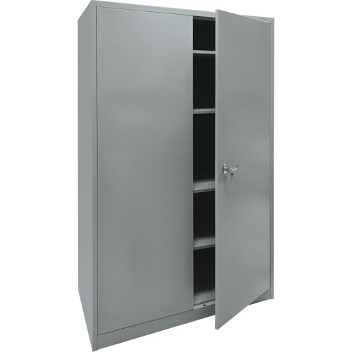 Storage Cabinet, Steel, 4 Shelves, 78" H x 48" W x 24" D, Grey Sécurité Médic