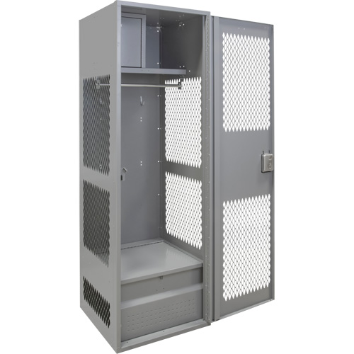 Gear Locker with Door, Steel, 24" W x 24" D x 72" H, Grey Sécurité Médic