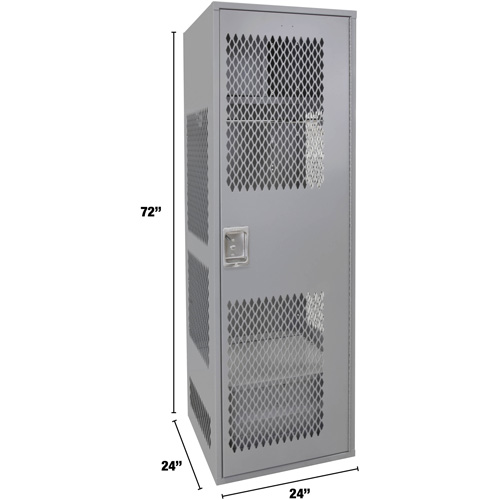 Gear Locker with Door, Steel, 24" W x 24" D x 72" H, Grey Sécurité Médic