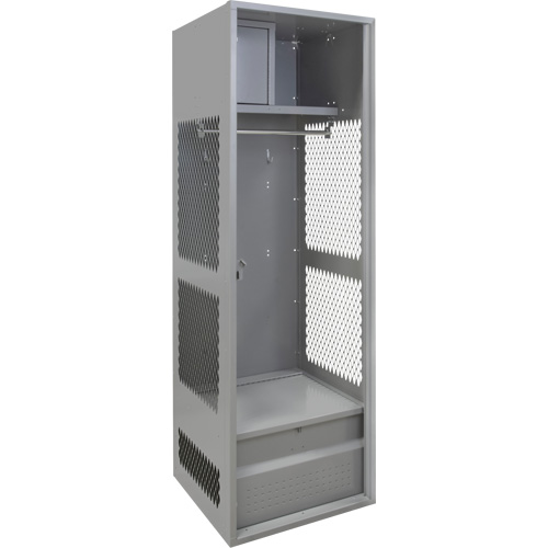 Casier pour &eacute;quipement, Acier, 24" la x 24" p x 72" h, Gris Sécurité Médic