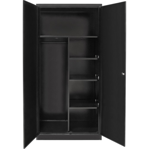 Combination Storage Cabinet, 36" W x 18" D x 72" H, Black Sécurité Médic