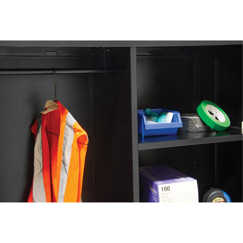 Combination Storage Cabinet, 36" W x 18" D x 72" H, Black Sécurité Médic
