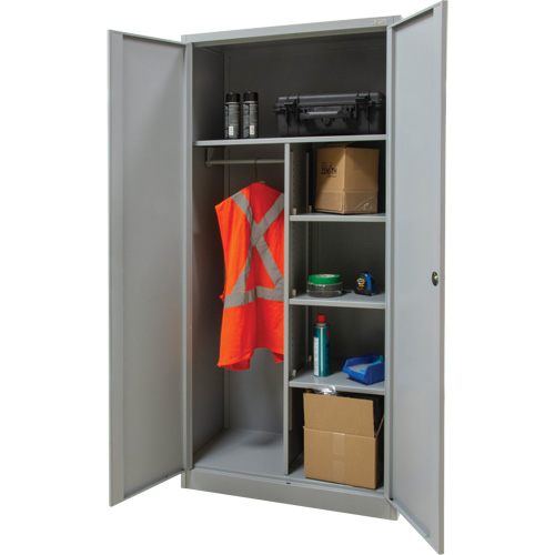 Combination Storage Cabinet, 36" W x 18" D x 72" H, Grey Sécurité Médic