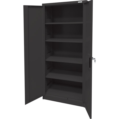 Storage Cabinet, Steel, 4 Shelves, 66" H x 30" W x 15" D, Black Sécurité Médic