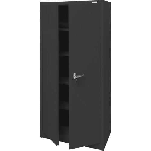 Storage Cabinet, Steel, 4 Shelves, 66" H x 30" W x 15" D, Black Sécurité Médic
