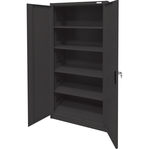Storage Cabinet, Steel, 4 Shelves, 78" H x 36" W x 24" D, Black Sécurité Médic