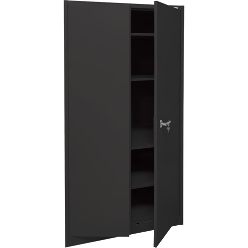 Storage Cabinet, Steel, 4 Shelves, 78" H x 36" W x 24" D, Black Sécurité Médic