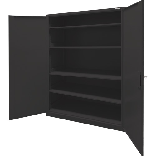 Storage Cabinet, Steel, 4 Shelves, 78" H x 48" W x 24" D, Black Sécurité Médic