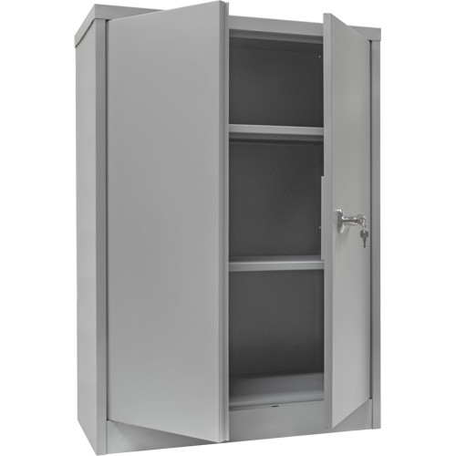 Counter-High Storage Cabinet, Steel, 2 Shelves, 42" H x 36" W x 24" D, Grey Sécurité Médic