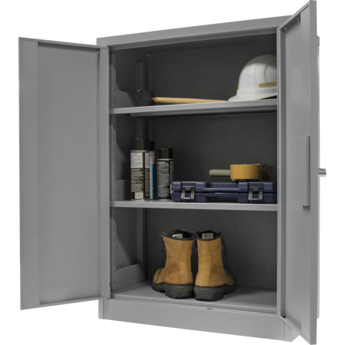 Counter-High Storage Cabinet, Steel, 2 Shelves, 42" H x 36" W x 24" D, Grey Sécurité Médic