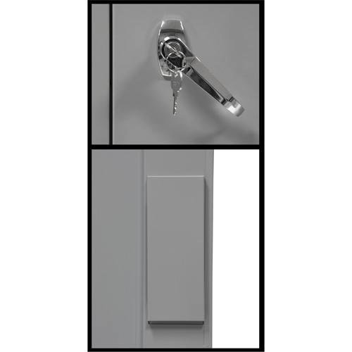 Counter-High Storage Cabinet, Steel, 2 Shelves, 42" H x 36" W x 24" D, Grey Sécurité Médic