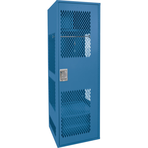 Casier pour &eacute;quipement avec porte, Acier, 24" la x 18" p x 72" h, Bleu fonc&eacute; Sécurité Médic