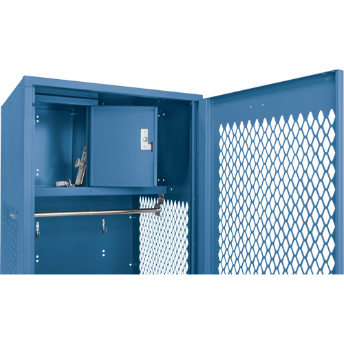 Casier pour &eacute;quipement avec porte, Acier, 24" la x 18" p x 72" h, Bleu fonc&eacute; Sécurité Médic