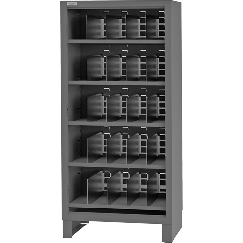 Armoire robuste &agrave; façade ouverte avec s&eacute;parateurs, Acier, 0 tiroirs, 36" x 24" x 78", Gris Sécurité Médic