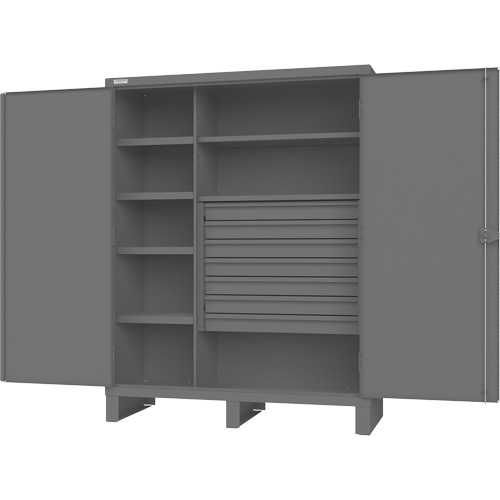 Wardrobe Cabinet with Standard Recessed Doors, Steel, 60" W x 24" D x 78" H, Grey Sécurité Médic