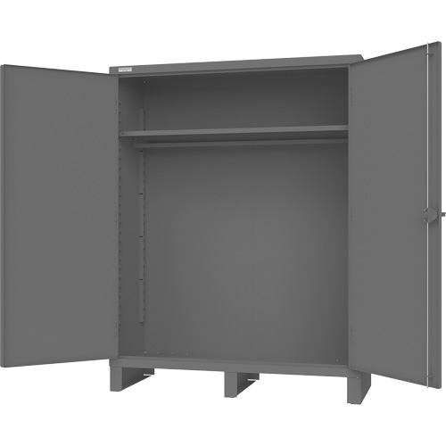 Cabinet with Hanging Bar & Standard Recessed Doors, Steel, 78" H x 60" W x 24" D, Grey Sécurité Médic