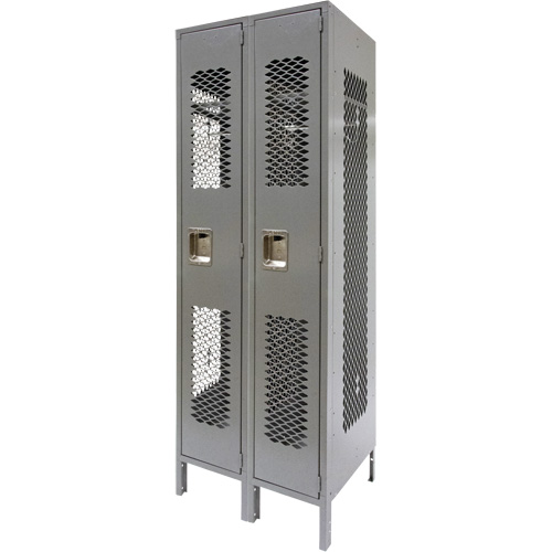Casiers ventil&eacute;s, Bloc de 2, 24" x 18" x 78", Acier, Gris, D&eacute;mont&eacute;, Perfor&eacute; Sécurité Médic
