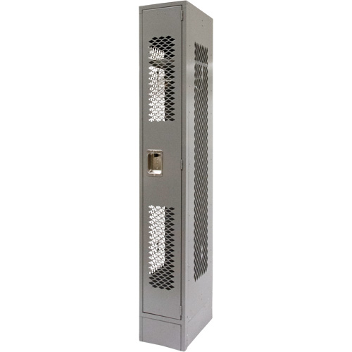 Vented Lockers, 12" x 18" x 78", Steel, Grey, Knocked Down, Perforated Sécurité Médic