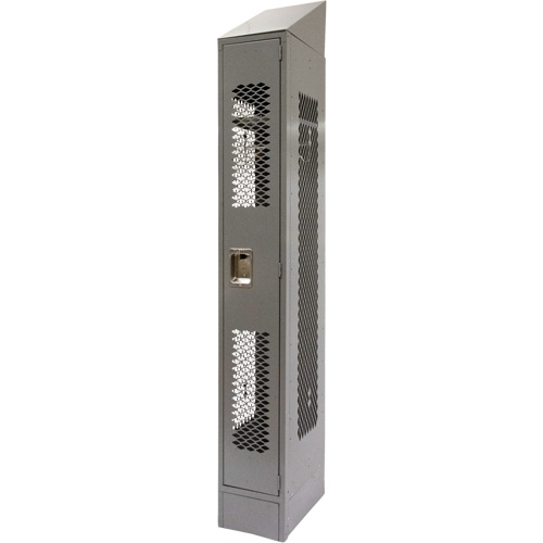 Vented Lockers, 12" x 18" x 88", Steel, Grey, Knocked Down, Perforated Sécurité Médic