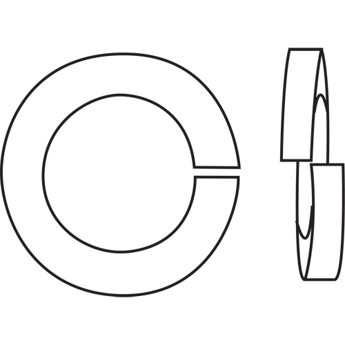 Split Lock Washer, 1/2", Yellow Zinc Sécurité Médic